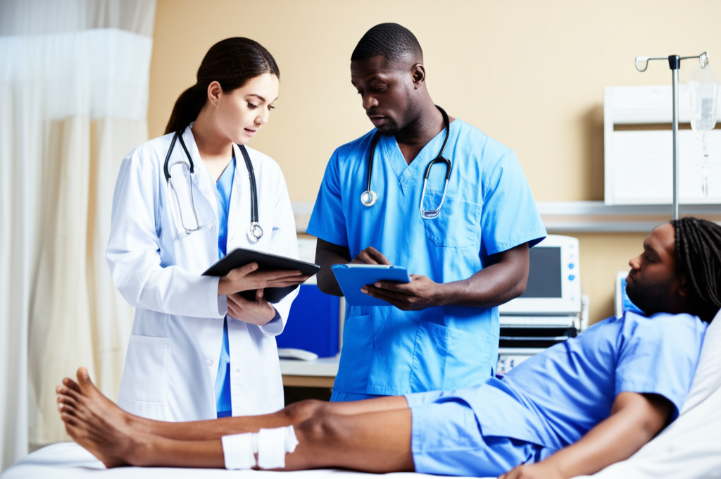 Our medical team discussing patient care